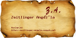Zeitlinger Angéla névjegykártya